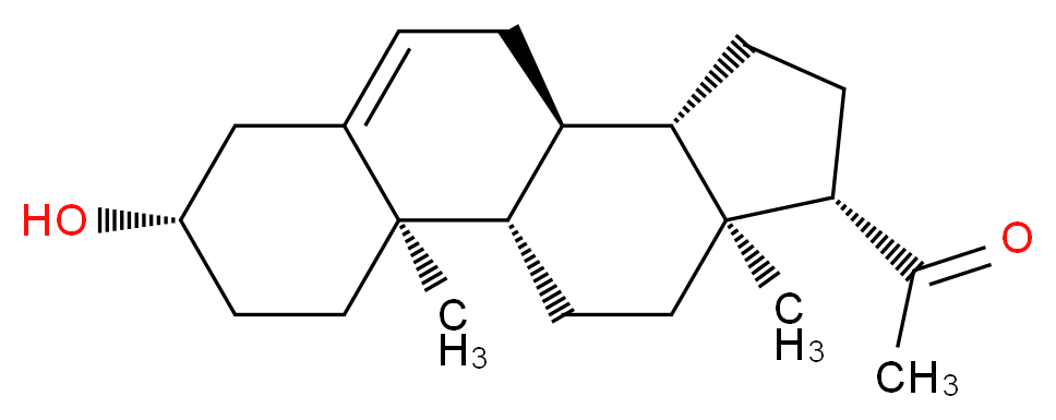 1-((3S,8S,9S,10R,13S,14S,17S)-3-hydroxy-10,13-dimethyl-2,3,4,7,8,9,10,11,12,13,14,15,16,17-tetradecahydro-1H-cyclopenta[a]phenanthren-17-yl)ethanone_Molecular_structure_CAS_)