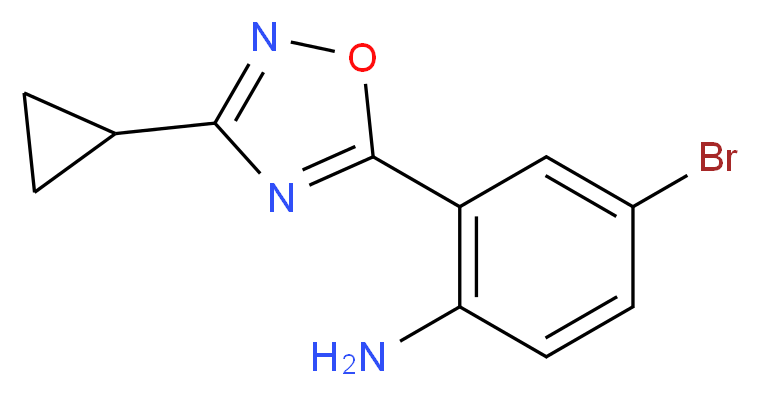 4-bromo-2-(3-cyclopropyl-1,2,4-oxadiazol-5-yl)aniline_Molecular_structure_CAS_)