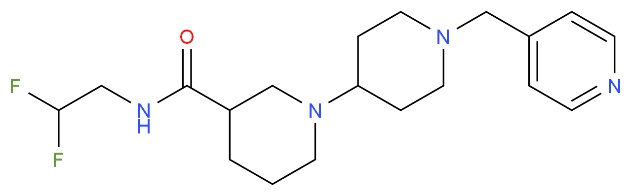N-(2,2-difluoroethyl)-1'-(pyridin-4-ylmethyl)-1,4'-bipiperidine-3-carboxamide_Molecular_structure_CAS_)