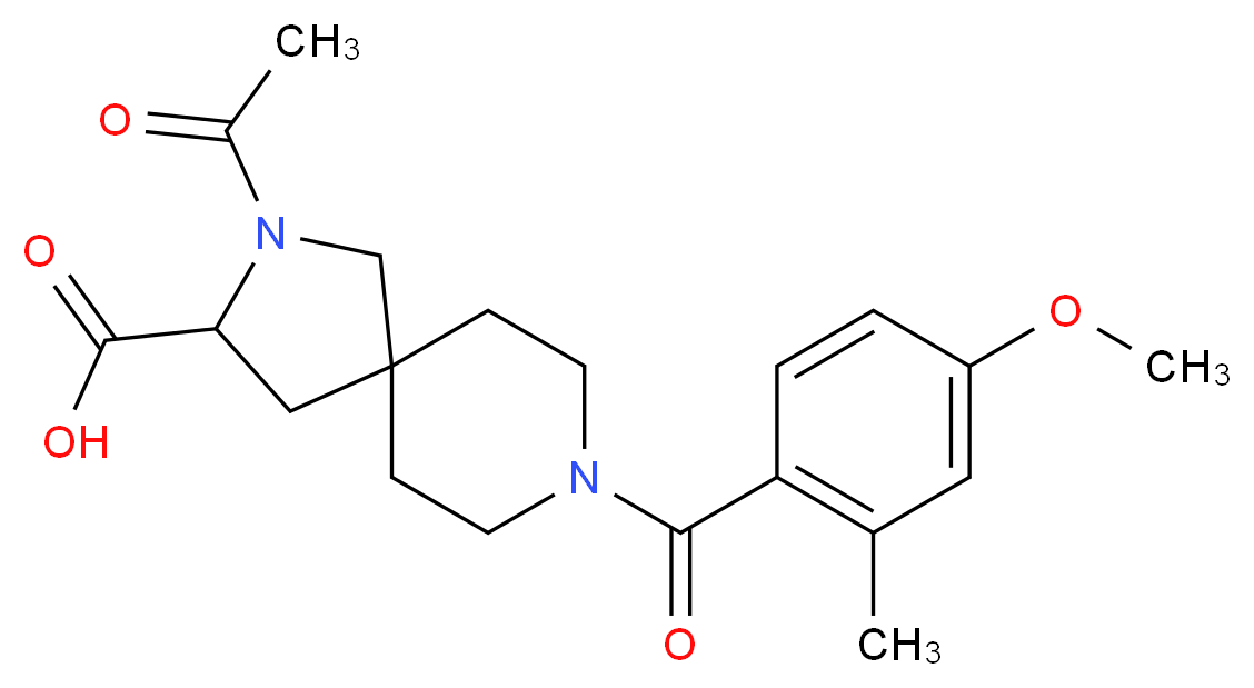 2-acetyl-8-(4-methoxy-2-methylbenzoyl)-2,8-diazaspiro[4.5]decane-3-carboxylic acid_Molecular_structure_CAS_)