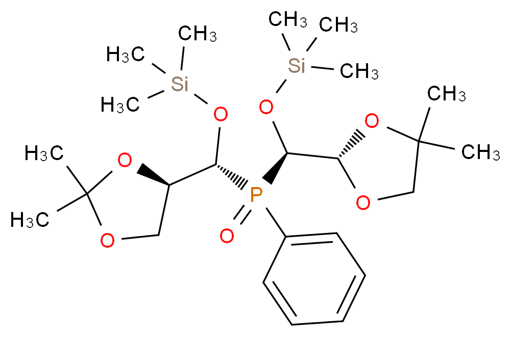 (4R,6R)-4-[(2S)-4,4-dimethyl-1,3-dioxolan-2-yl]-6-[(4R)-2,2-dimethyl-1,3-dioxolan-4-yl]-2,2,8,8-tetramethyl-5-phenyl-3,7-dioxa-5-phospha-2,8-disilanonane 5-oxide_Molecular_structure_CAS_)