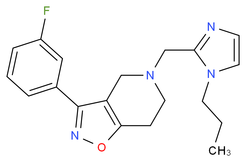 3-(3-fluorophenyl)-5-[(1-propyl-1H-imidazol-2-yl)methyl]-4,5,6,7-tetrahydroisoxazolo[4,5-c]pyridine_Molecular_structure_CAS_)