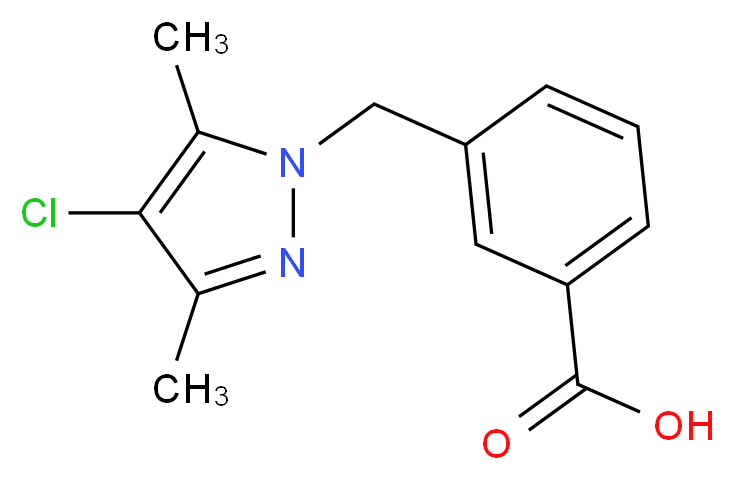 3-[(4-chloro-3,5-dimethyl-1H-pyrazol-1-yl)methyl]benzoic acid_Molecular_structure_CAS_)