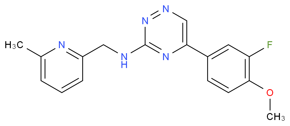 5-(3-fluoro-4-methoxyphenyl)-N-[(6-methyl-2-pyridinyl)methyl]-1,2,4-triazin-3-amine_Molecular_structure_CAS_)
