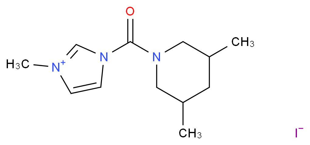1-[(3,5-dimethylpiperidin-1-yl)carbonyl]-3-methyl-1H-imidazol-3-ium iodide_Molecular_structure_CAS_)
