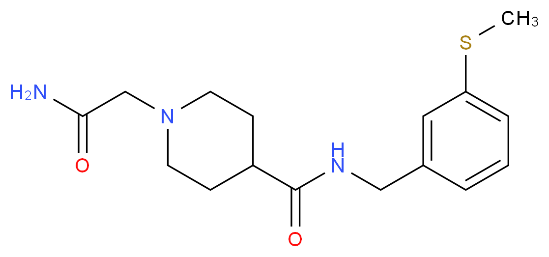 1-(2-amino-2-oxoethyl)-N-[3-(methylthio)benzyl]piperidine-4-carboxamide_Molecular_structure_CAS_)