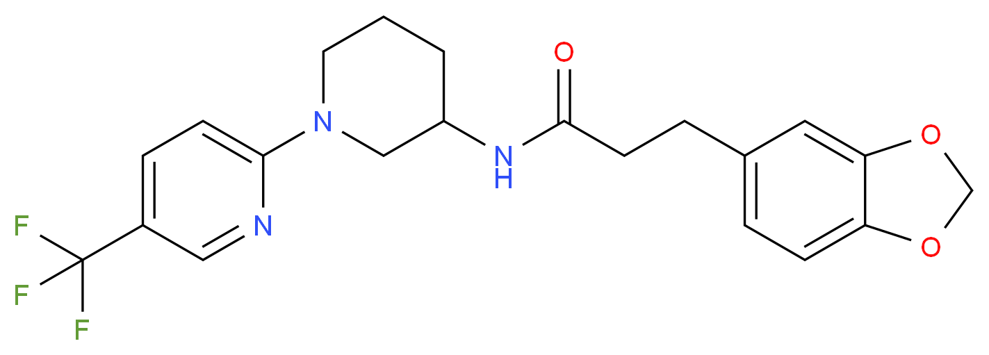 3-(1,3-benzodioxol-5-yl)-N-{1-[5-(trifluoromethyl)-2-pyridinyl]-3-piperidinyl}propanamide_Molecular_structure_CAS_)