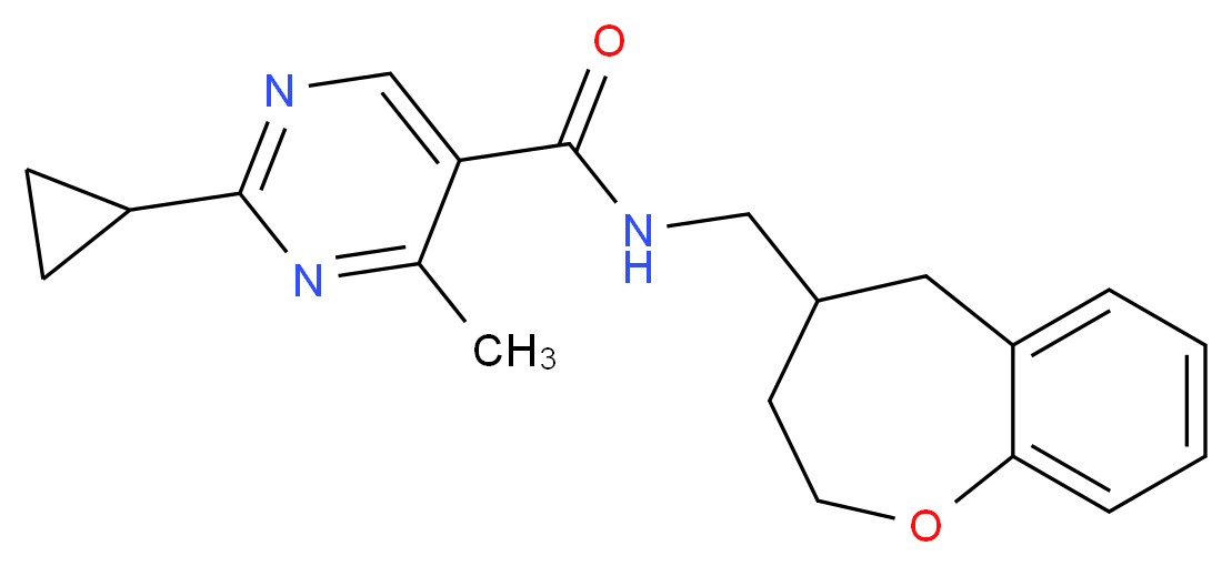 2-cyclopropyl-4-methyl-N-(2,3,4,5-tetrahydro-1-benzoxepin-4-ylmethyl)pyrimidine-5-carboxamide_Molecular_structure_CAS_)