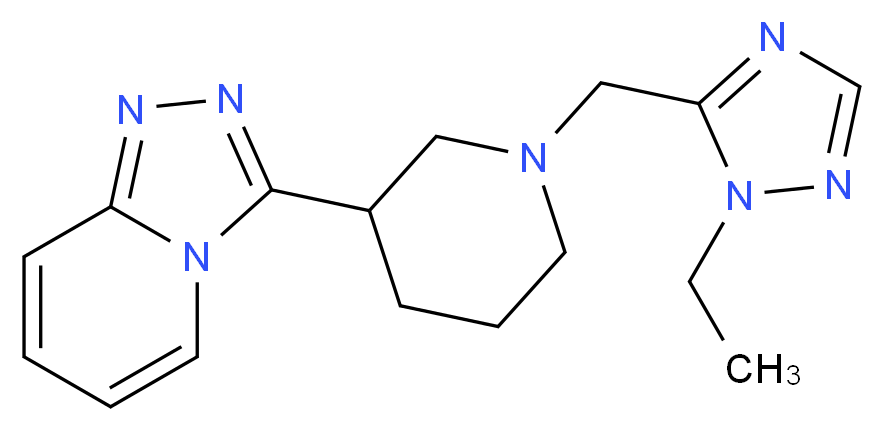 3-{1-[(1-ethyl-1H-1,2,4-triazol-5-yl)methyl]piperidin-3-yl}[1,2,4]triazolo[4,3-a]pyridine_Molecular_structure_CAS_)