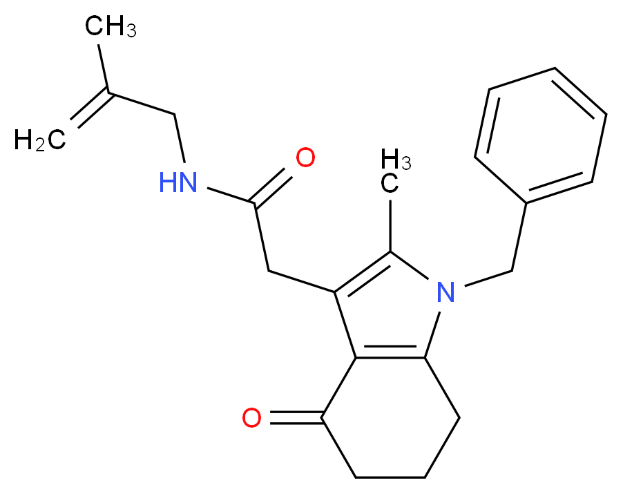 2-(1-benzyl-2-methyl-4-oxo-4,5,6,7-tetrahydro-1H-indol-3-yl)-N-(2-methyl-2-propen-1-yl)acetamide_Molecular_structure_CAS_)