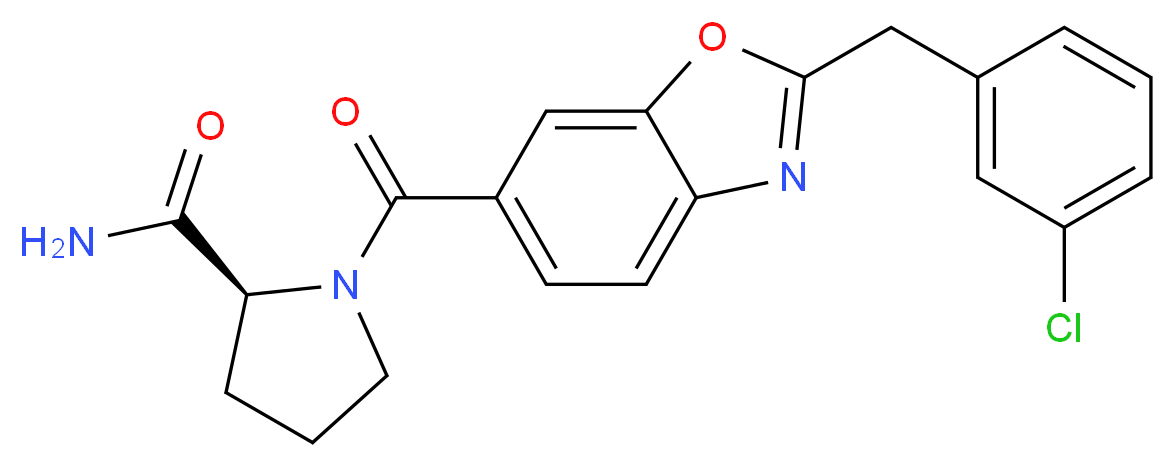 1-{[2-(3-chlorobenzyl)-1,3-benzoxazol-6-yl]carbonyl}-L-prolinamide_Molecular_structure_CAS_)