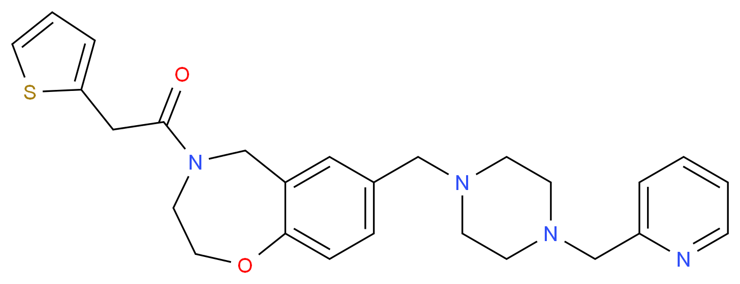 7-{[4-(2-pyridinylmethyl)-1-piperazinyl]methyl}-4-(2-thienylacetyl)-2,3,4,5-tetrahydro-1,4-benzoxazepine_Molecular_structure_CAS_)