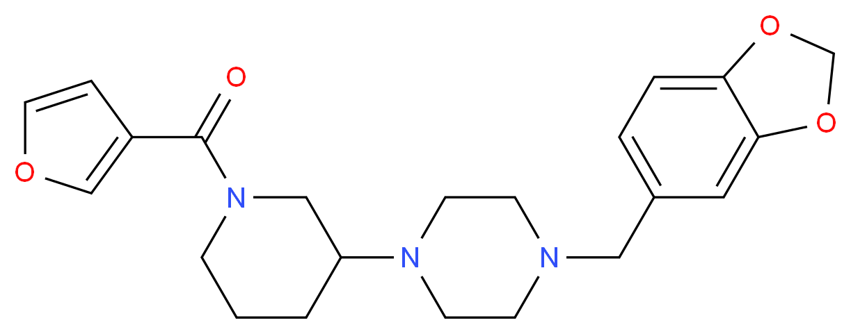 1-(1,3-benzodioxol-5-ylmethyl)-4-[1-(3-furoyl)-3-piperidinyl]piperazine_Molecular_structure_CAS_)