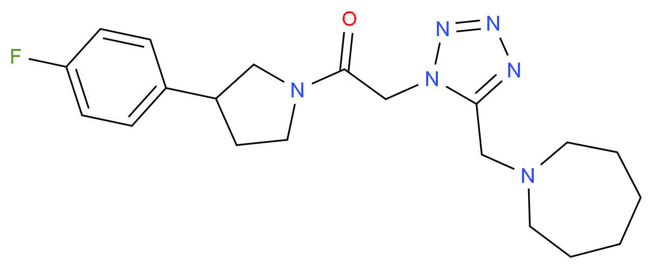 1-[(1-{2-[3-(4-fluorophenyl)-1-pyrrolidinyl]-2-oxoethyl}-1H-tetrazol-5-yl)methyl]azepane_Molecular_structure_CAS_)