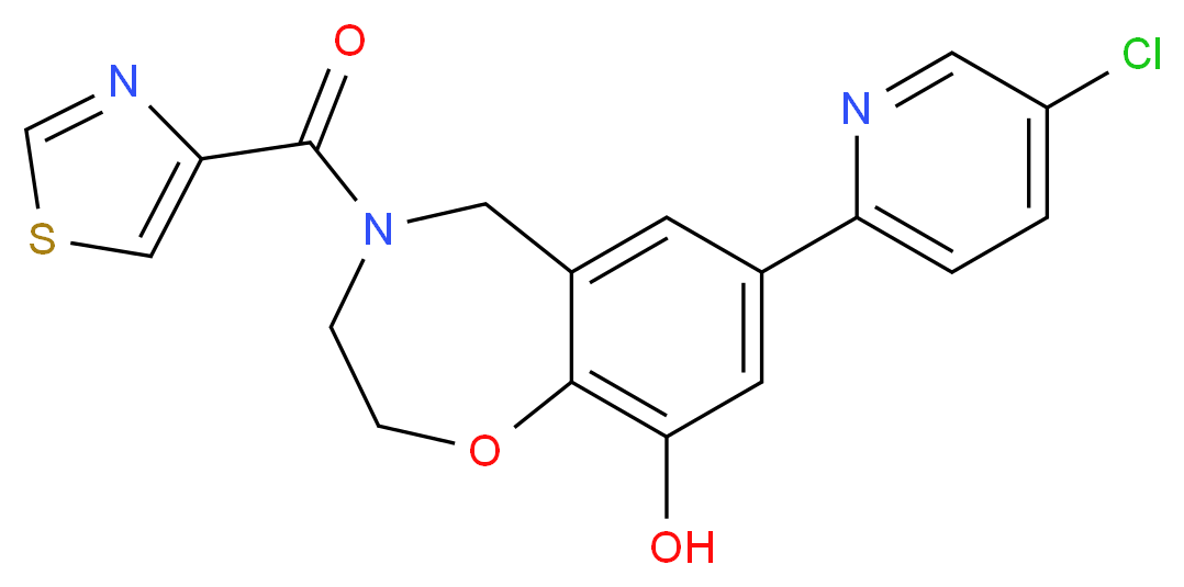 7-(5-chloropyridin-2-yl)-4-(1,3-thiazol-4-ylcarbonyl)-2,3,4,5-tetrahydro-1,4-benzoxazepin-9-ol_Molecular_structure_CAS_)