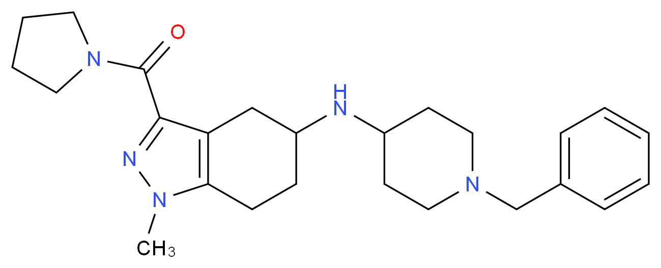 N-(1-benzyl-4-piperidinyl)-1-methyl-3-(1-pyrrolidinylcarbonyl)-4,5,6,7-tetrahydro-1H-indazol-5-amine_Molecular_structure_CAS_)
