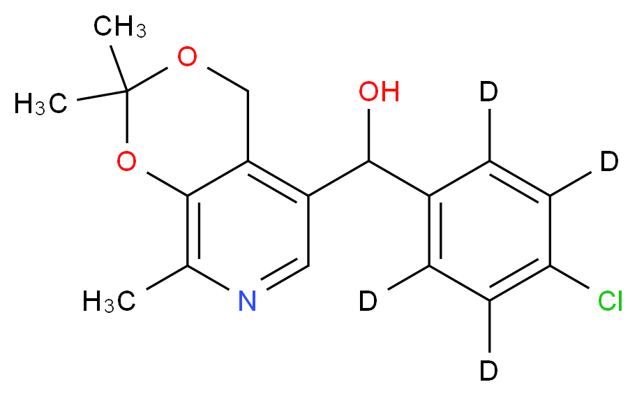 (+/-)-4-Chlorophenyl-5-[(3,4-isopropylidine)-2-methylpyridine]methanol-d4_Molecular_structure_CAS_)
