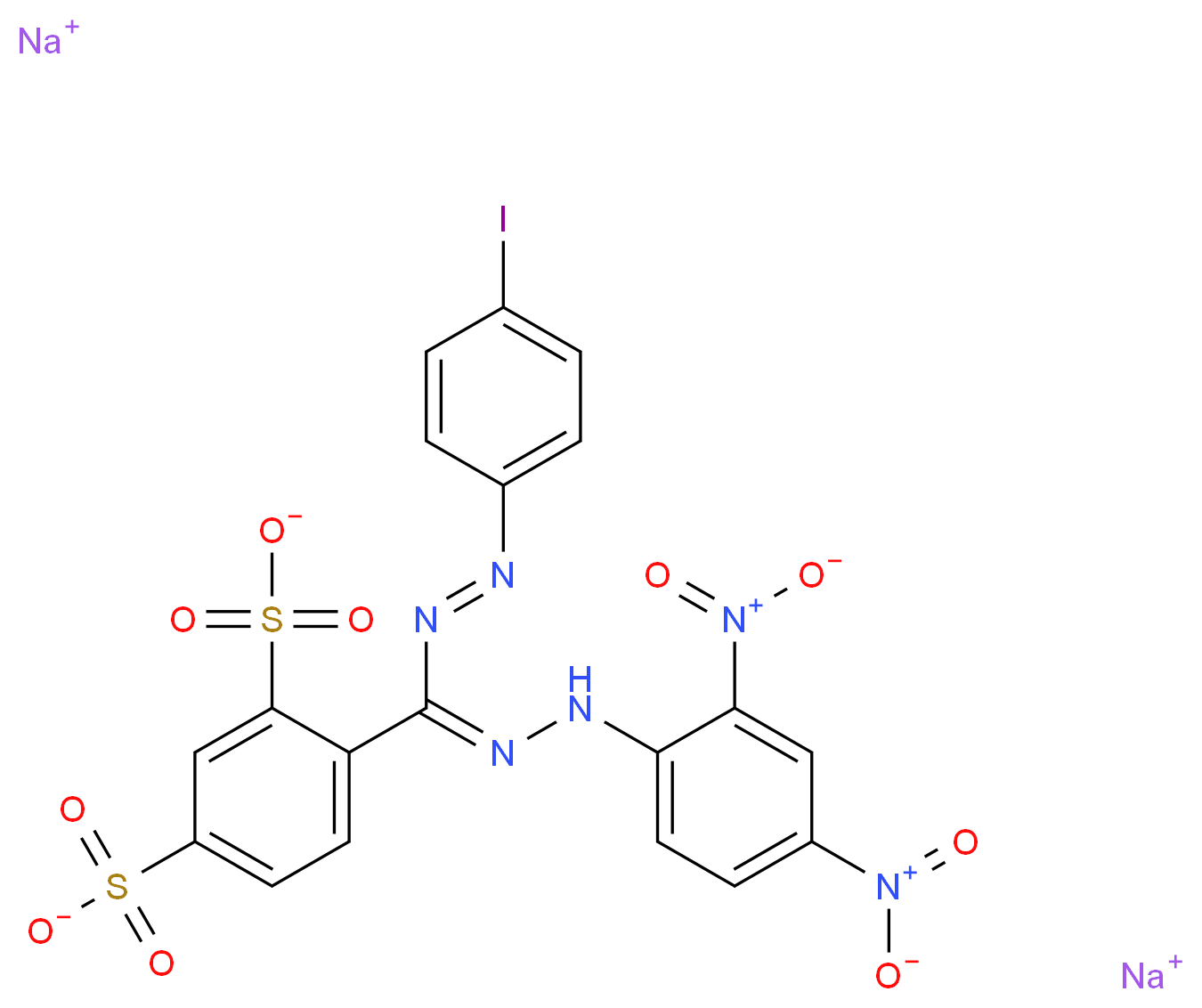 4-[1-(4-Iodophenyl)-5-(2,4-dinitrophenyl)-formaz-3-yl]-1,3-benzene Disulfonate, Disodium Salt_Molecular_structure_CAS_161617-44-3)