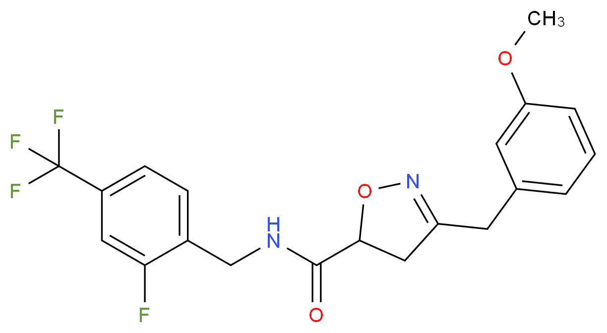 N-[2-fluoro-4-(trifluoromethyl)benzyl]-3-(3-methoxybenzyl)-4,5-dihydro-5-isoxazolecarboxamide_Molecular_structure_CAS_)