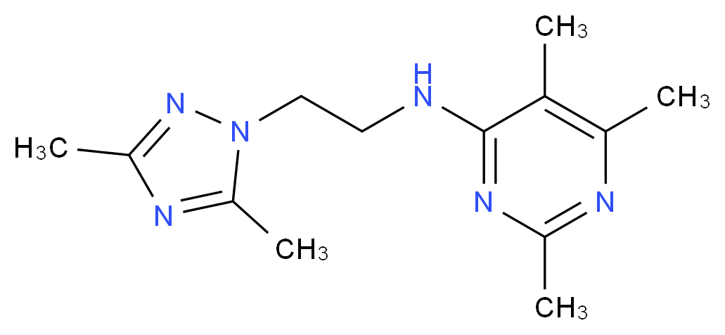 N-[2-(3,5-dimethyl-1H-1,2,4-triazol-1-yl)ethyl]-2,5,6-trimethylpyrimidin-4-amine_Molecular_structure_CAS_)