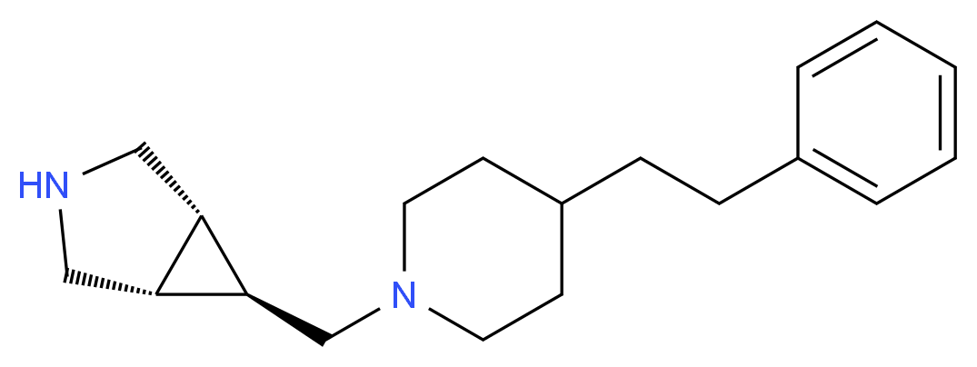 (1R*,5S*,6r)-6-{[4-(2-phenylethyl)-1-piperidinyl]methyl}-3-azabicyclo[3.1.0]hexane_Molecular_structure_CAS_)