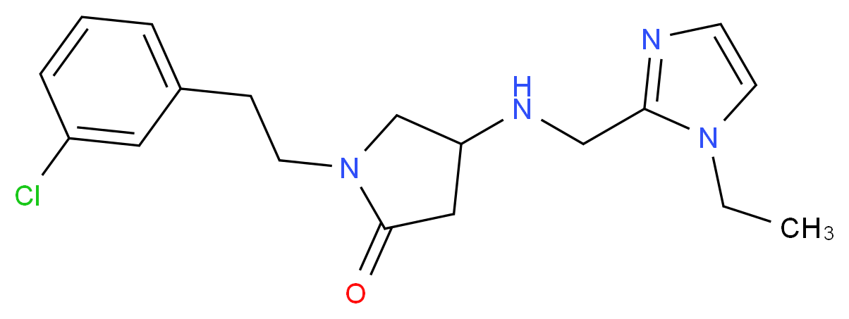 1-[2-(3-chlorophenyl)ethyl]-4-{[(1-ethyl-1H-imidazol-2-yl)methyl]amino}-2-pyrrolidinone_Molecular_structure_CAS_)