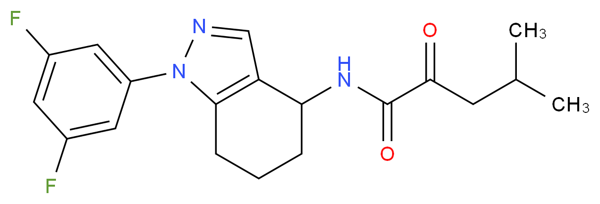 N-[1-(3,5-difluorophenyl)-4,5,6,7-tetrahydro-1H-indazol-4-yl]-4-methyl-2-oxopentanamide_Molecular_structure_CAS_)
