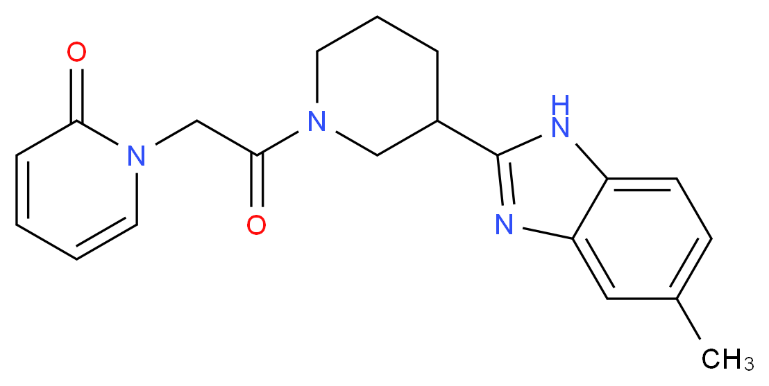 1-{2-[3-(5-methyl-1H-benzimidazol-2-yl)piperidin-1-yl]-2-oxoethyl}pyridin-2(1H)-one_Molecular_structure_CAS_)
