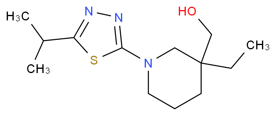 [3-ethyl-1-(5-isopropyl-1,3,4-thiadiazol-2-yl)piperidin-3-yl]methanol_Molecular_structure_CAS_)