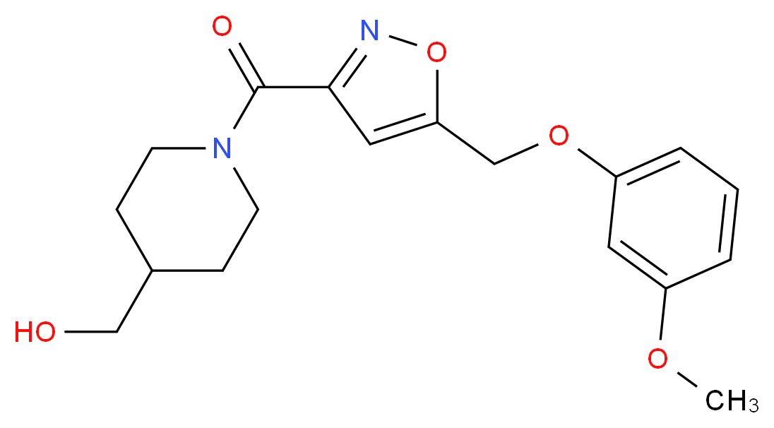 [1-({5-[(3-methoxyphenoxy)methyl]-3-isoxazolyl}carbonyl)-4-piperidinyl]methanol_Molecular_structure_CAS_)