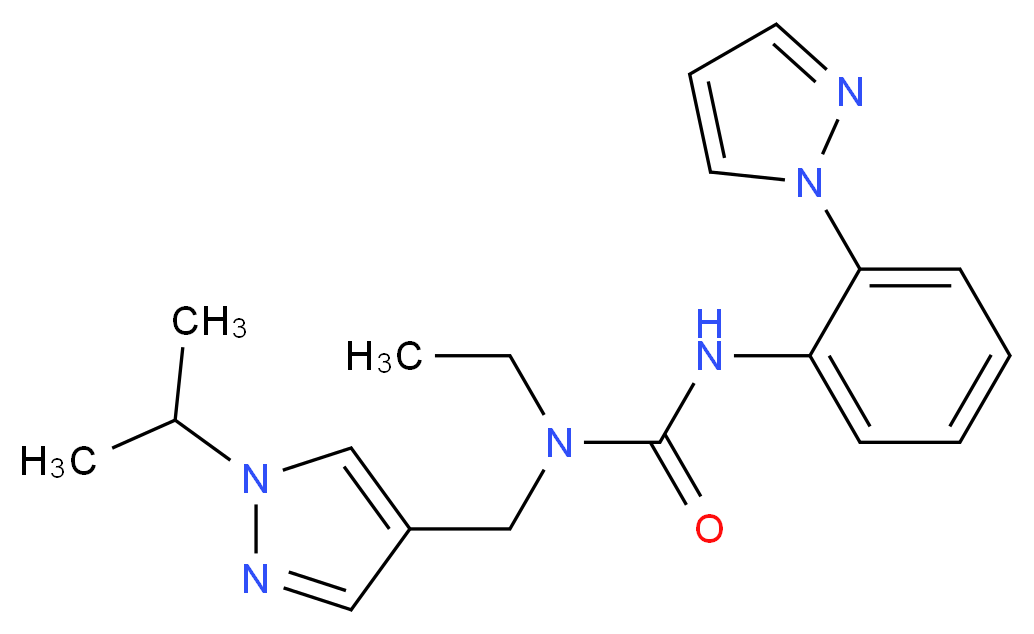 N-ethyl-N-[(1-isopropyl-1H-pyrazol-4-yl)methyl]-N'-[2-(1H-pyrazol-1-yl)phenyl]urea_Molecular_structure_CAS_)