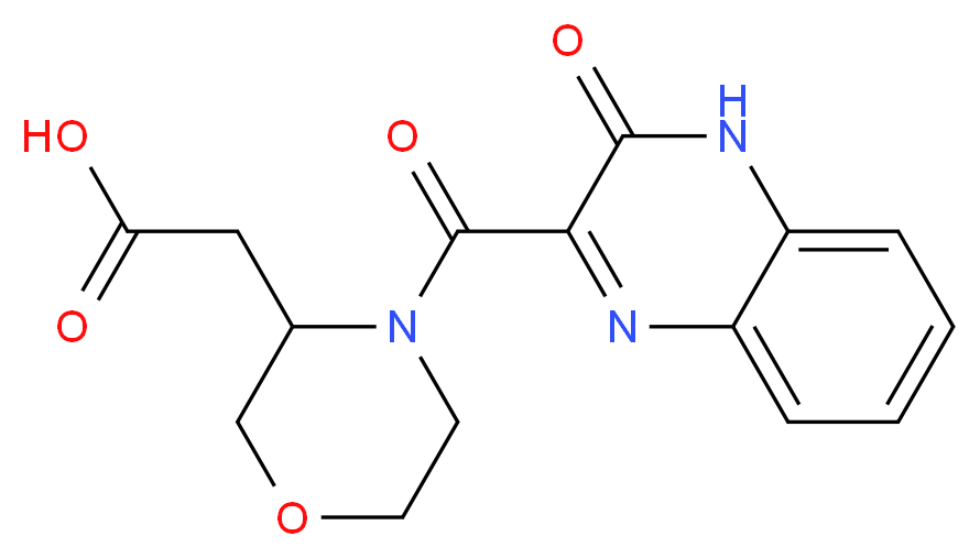 {4-[(3-oxo-3,4-dihydro-2-quinoxalinyl)carbonyl]-3-morpholinyl}acetic acid_Molecular_structure_CAS_)