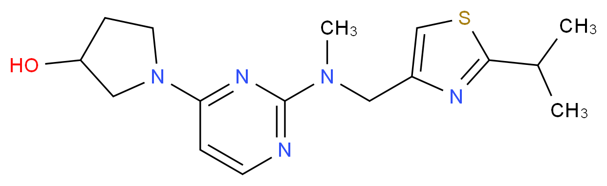 1-{2-[[(2-isopropyl-1,3-thiazol-4-yl)methyl](methyl)amino]pyrimidin-4-yl}pyrrolidin-3-ol_Molecular_structure_CAS_)