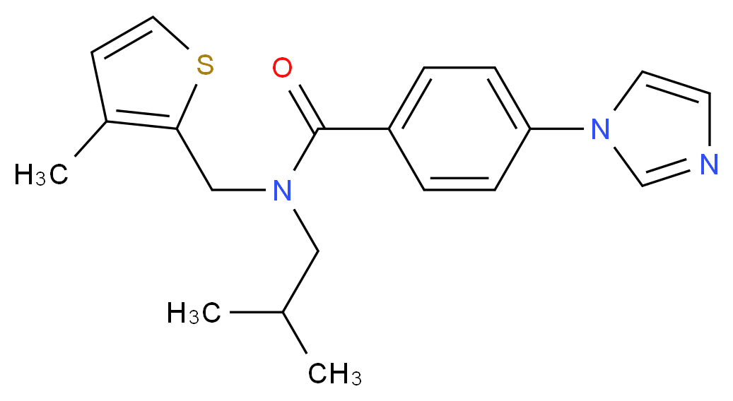 4-(1H-imidazol-1-yl)-N-isobutyl-N-[(3-methyl-2-thienyl)methyl]benzamide_Molecular_structure_CAS_)