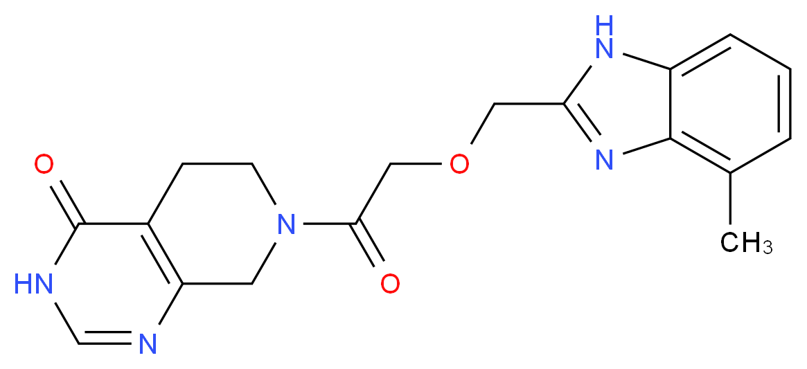 7-{[(4-methyl-1H-benzimidazol-2-yl)methoxy]acetyl}-5,6,7,8-tetrahydropyrido[3,4-d]pyrimidin-4(3H)-one_Molecular_structure_CAS_)