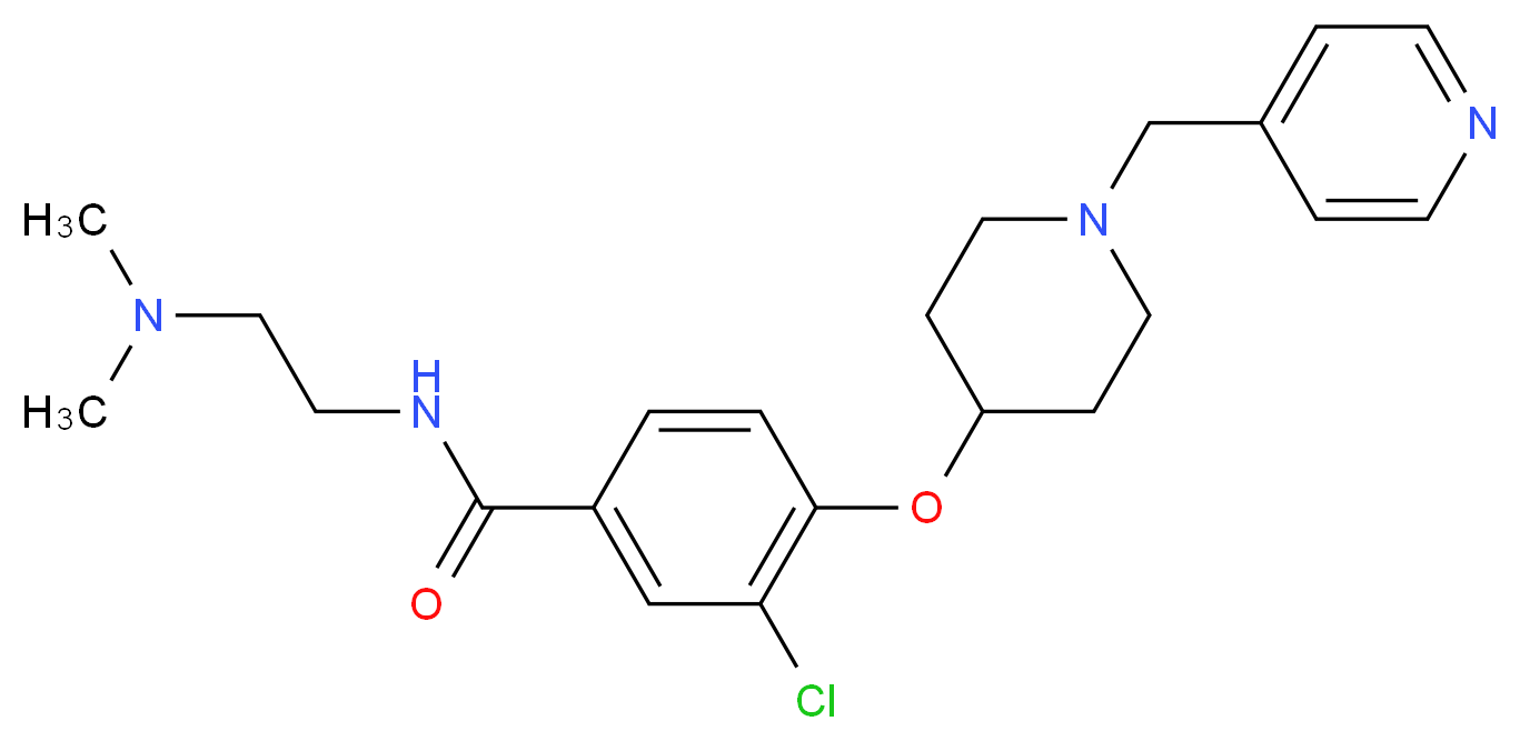 3-chloro-N-[2-(dimethylamino)ethyl]-4-{[1-(4-pyridinylmethyl)-4-piperidinyl]oxy}benzamide_Molecular_structure_CAS_)