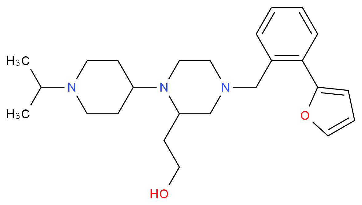 2-[4-[2-(2-furyl)benzyl]-1-(1-isopropyl-4-piperidinyl)-2-piperazinyl]ethanol_Molecular_structure_CAS_)