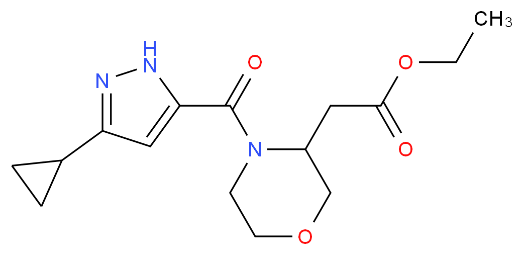 ethyl {4-[(3-cyclopropyl-1H-pyrazol-5-yl)carbonyl]morpholin-3-yl}acetate_Molecular_structure_CAS_)
