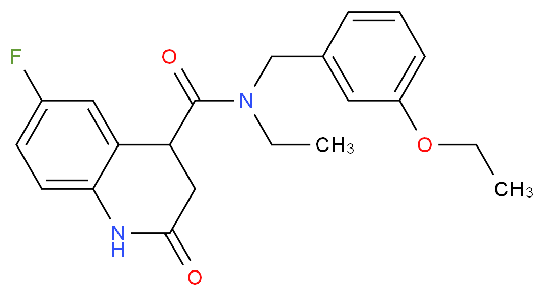 N-(3-ethoxybenzyl)-N-ethyl-6-fluoro-2-oxo-1,2,3,4-tetrahydro-4-quinolinecarboxamide_Molecular_structure_CAS_)