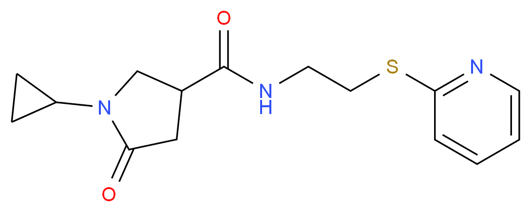 1-cyclopropyl-5-oxo-N-[2-(2-pyridinylthio)ethyl]-3-pyrrolidinecarboxamide_Molecular_structure_CAS_)