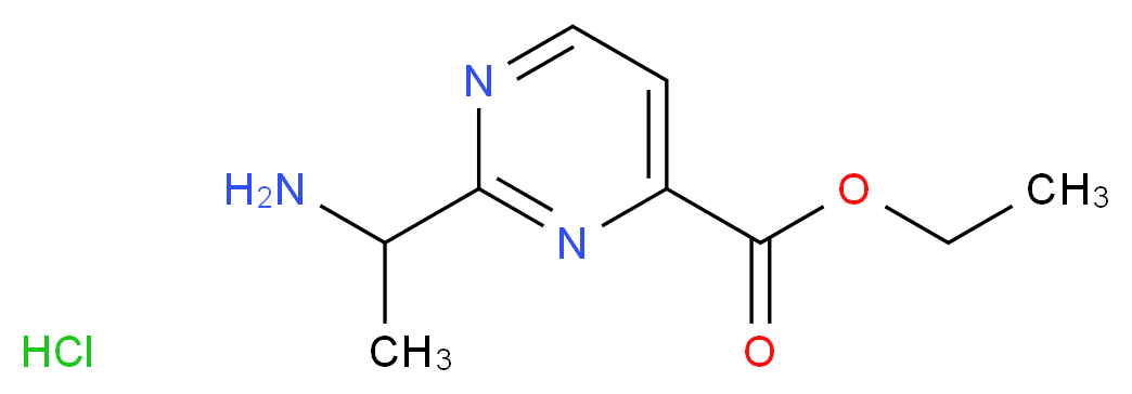 ethyl 2-(1-aminoethyl)pyrimidine-4-carboxylate hydrochloride_Molecular_structure_CAS_1196155-11-9)