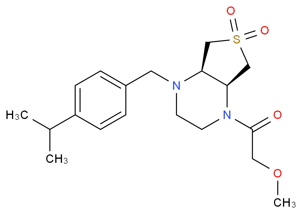 (4aS*,7aR*)-1-(4-isopropylbenzyl)-4-(methoxyacetyl)octahydrothieno[3,4-b]pyrazine 6,6-dioxide_Molecular_structure_CAS_)