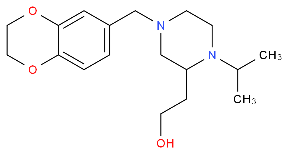 2-[4-(2,3-dihydro-1,4-benzodioxin-6-ylmethyl)-1-isopropyl-2-piperazinyl]ethanol_Molecular_structure_CAS_)