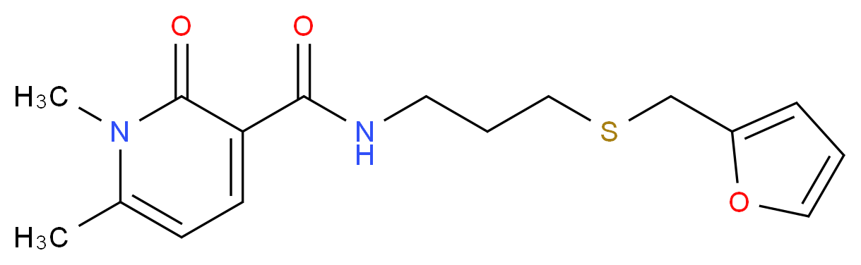 N-{3-[(2-furylmethyl)thio]propyl}-1,6-dimethyl-2-oxo-1,2-dihydropyridine-3-carboxamide_Molecular_structure_CAS_)