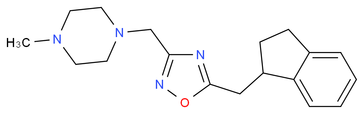 1-{[5-(2,3-dihydro-1H-inden-1-ylmethyl)-1,2,4-oxadiazol-3-yl]methyl}-4-methylpiperazine_Molecular_structure_CAS_)