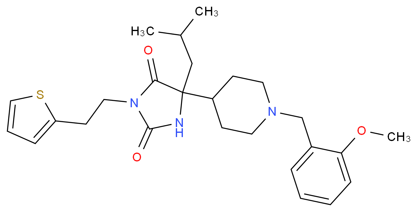 5-isobutyl-5-[1-(2-methoxybenzyl)-4-piperidinyl]-3-[2-(2-thienyl)ethyl]-2,4-imidazolidinedione_Molecular_structure_CAS_)