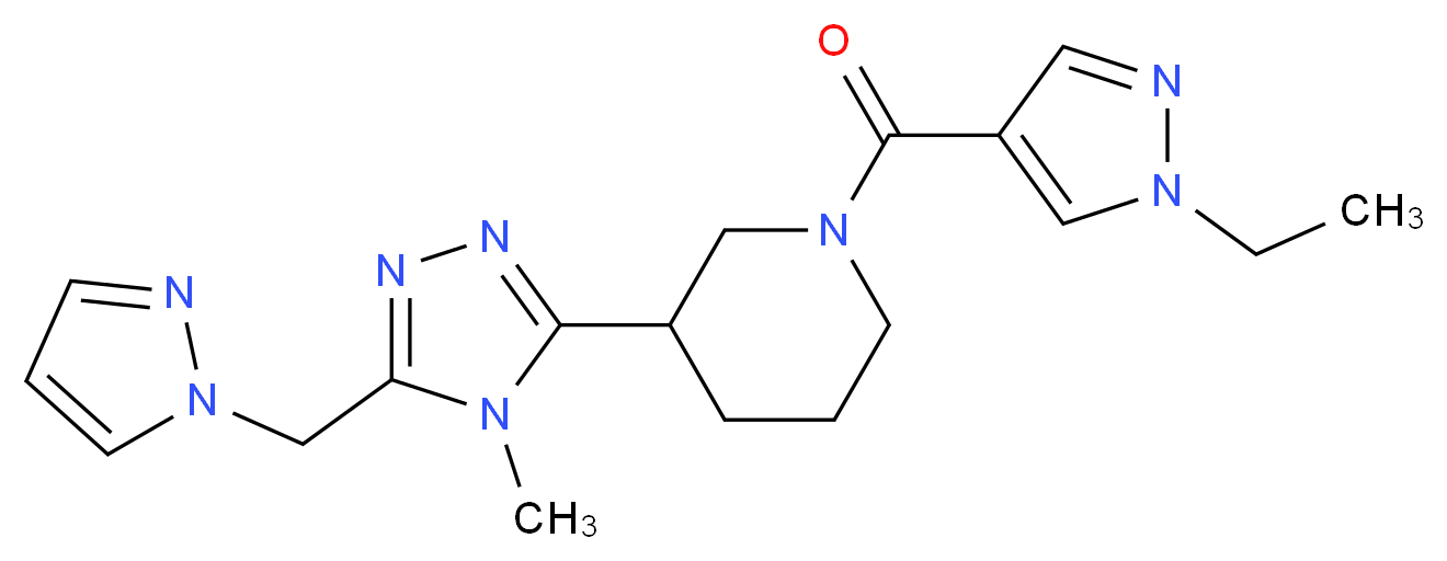 1-[(1-ethyl-1H-pyrazol-4-yl)carbonyl]-3-[4-methyl-5-(1H-pyrazol-1-ylmethyl)-4H-1,2,4-triazol-3-yl]piperidine_Molecular_structure_CAS_)