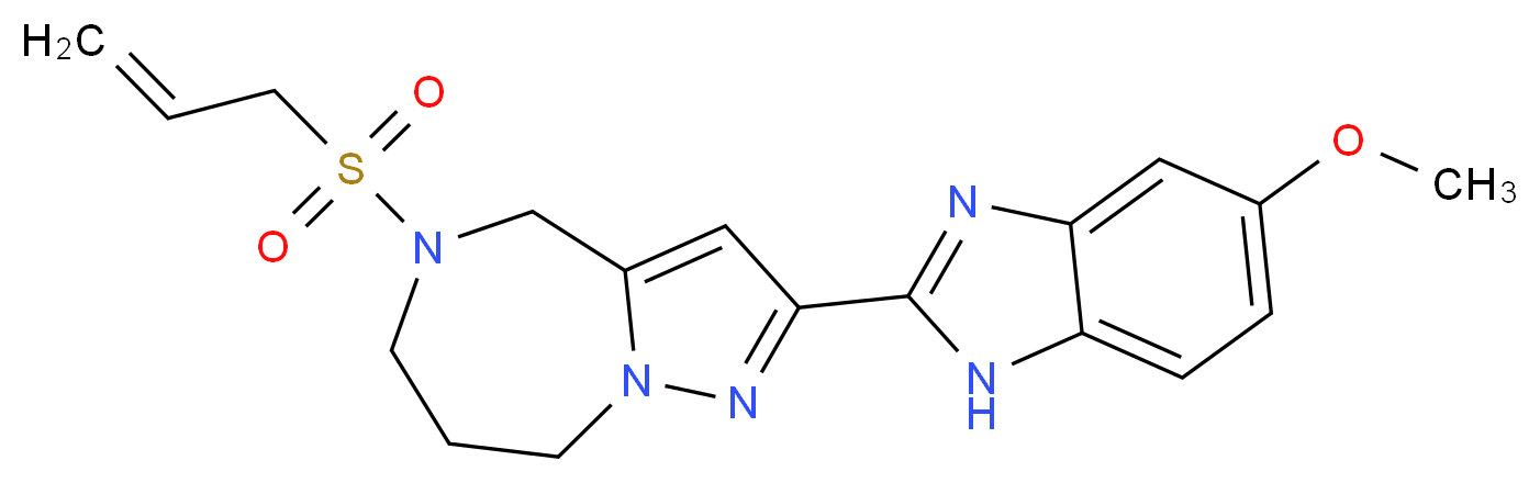 5-(allylsulfonyl)-2-(5-methoxy-1H-benzimidazol-2-yl)-5,6,7,8-tetrahydro-4H-pyrazolo[1,5-a][1,4]diazepine_Molecular_structure_CAS_)