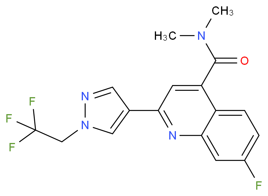 7-fluoro-N,N-dimethyl-2-[1-(2,2,2-trifluoroethyl)-1H-pyrazol-4-yl]-4-quinolinecarboxamide_Molecular_structure_CAS_)