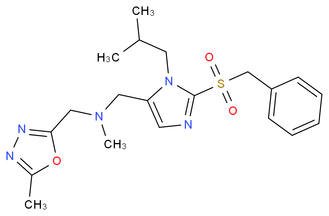 1-[2-(benzylsulfonyl)-1-isobutyl-1H-imidazol-5-yl]-N-methyl-N-[(5-methyl-1,3,4-oxadiazol-2-yl)methyl]methanamine_Molecular_structure_CAS_)